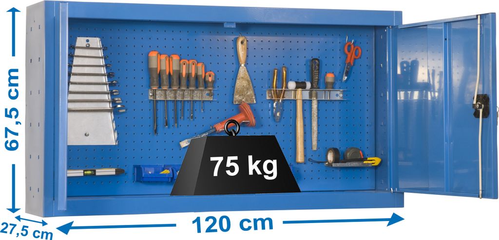 Metallschrank CABINET TOOLS MON. 650x1200mm BLAU