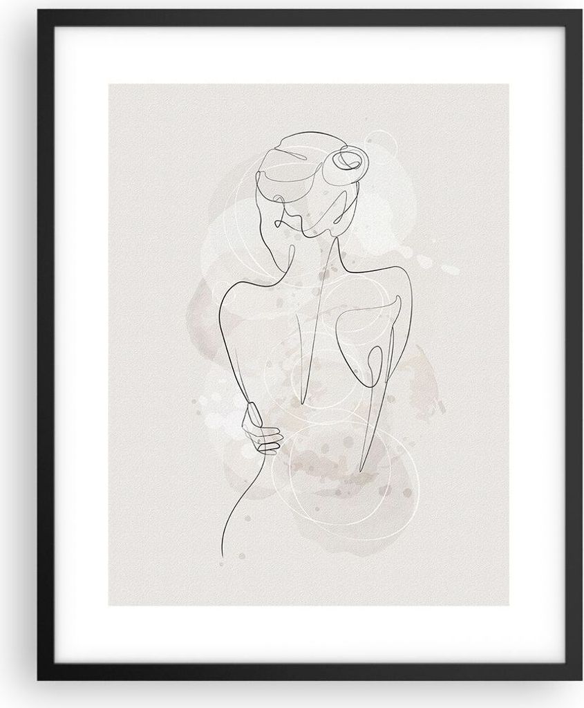 Gerahmtes Poster - Schwarzer Rahmen - Frau Rücken Rücken - 40x50 cm - Wand Bild - Wanddeko - Wandbilder - Kunstposter - Wandposter - Bilderrahmen...