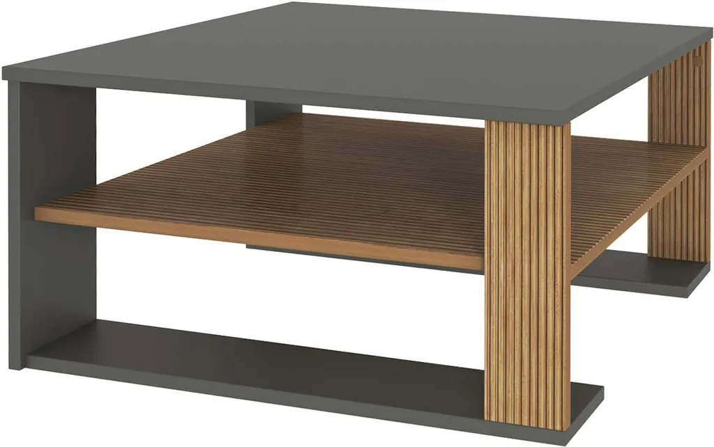 Table basse carrée bicolore Kabak table de salon moderne en bois