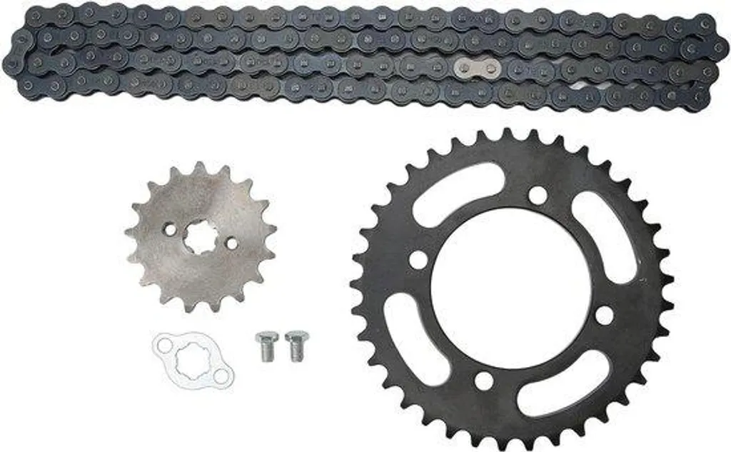 Kit chaîne de transmission 37 dents en acier traité pour quad et karting