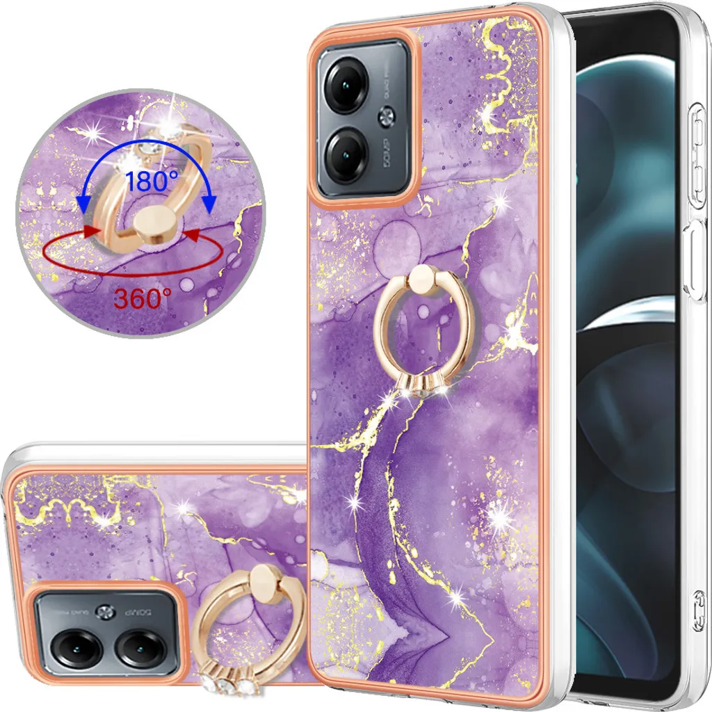 Cover Motorola Moto G14 Marmo Colorato - Ring Holder Cool & TPU