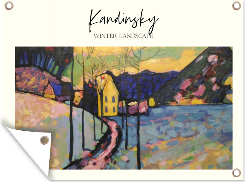 MuchoWow 120x90 cm Outdoor-Poster Gartendeko Sichtschutz Garten Poster für den Garten Kunst - Wassily Kandinsky - Winterlandschaft