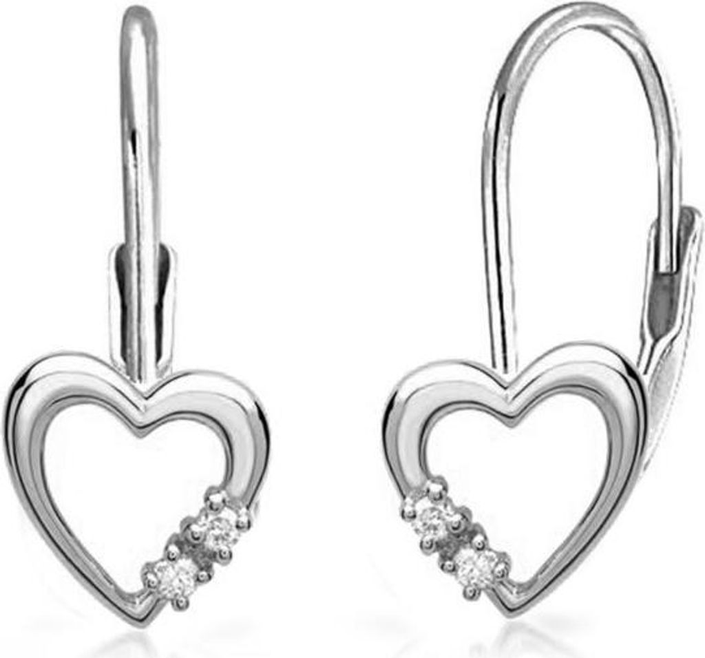 Romantic silver earrings Hearts SVLE1262XH2BI00