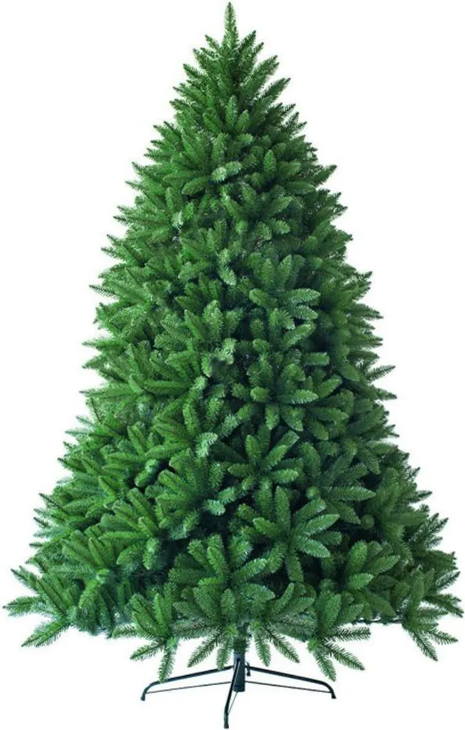 Sapin de Noël synthétique 150 cm vert foncé pour décoration intérieure