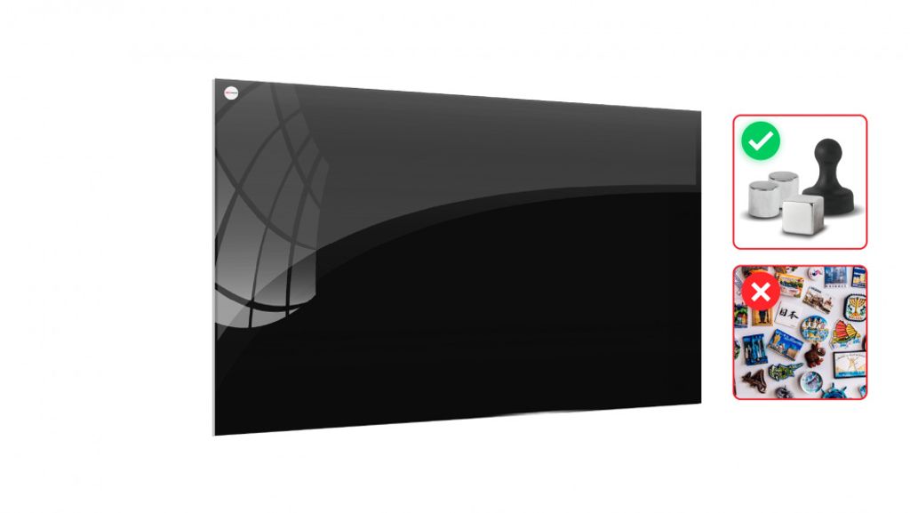 Szklana tablica magnetyczna 150x120 cm CZARNA Zdjęcie produktu 