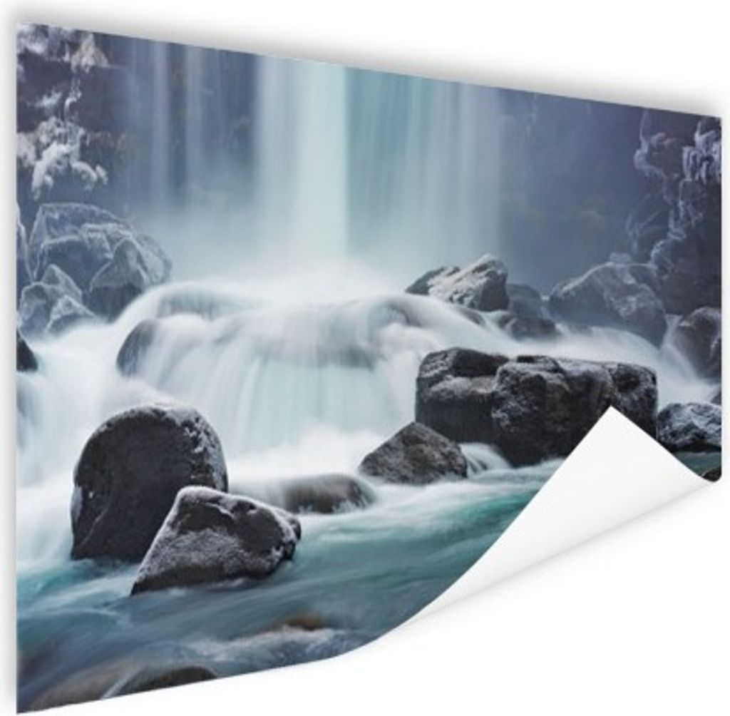 MuchoWow Poster Wasserfall - Steine - Natur 90x60 cm - Schlafzimmer