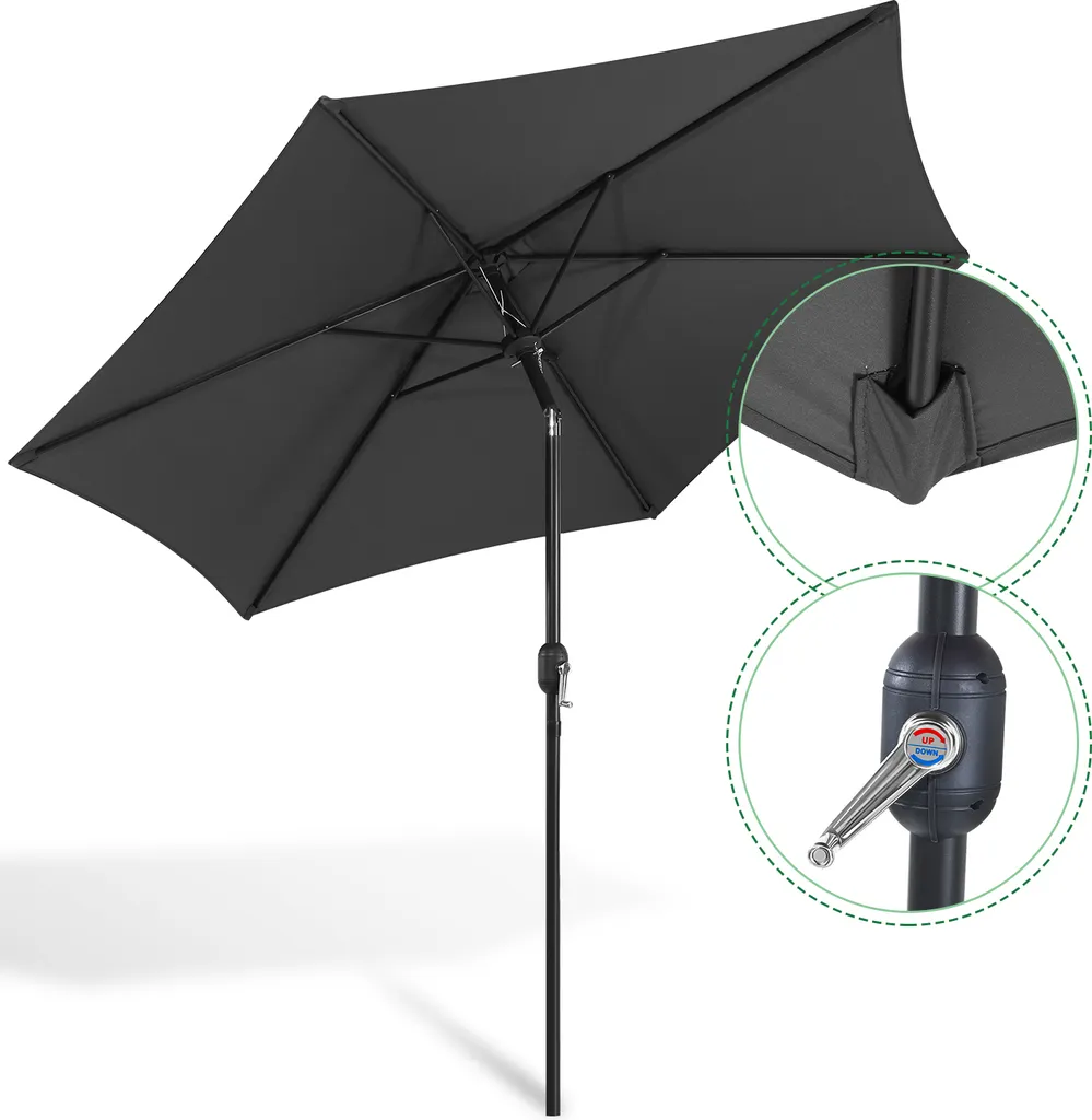 Ombrellone Ø2,7m Braccio Laterale - Rotante 360° Acciaio Grigio