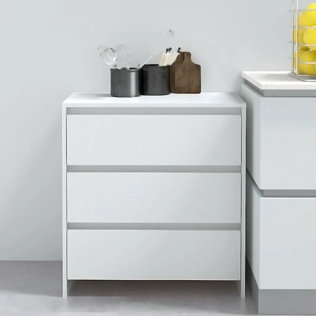 The Living Store Madia bianca 70x41x75 cm Materiale a base di legno