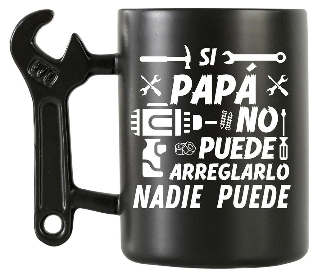 400-ml-Kaffeebecher mit Schraubenschlüsselgriff, hitzebeständige Keramik, ideal für Tee, Milch und Wasser. Perfekt als Geschenk zum Vatertag ode...