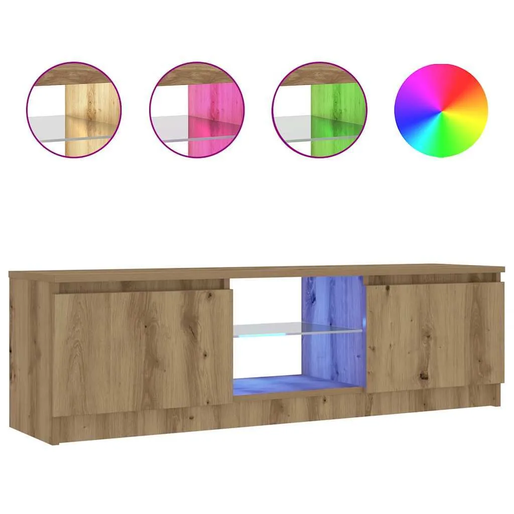 Mobile TV LED 120cm Rovere Artisan vidaXL - Eleganza per il Soggiorno