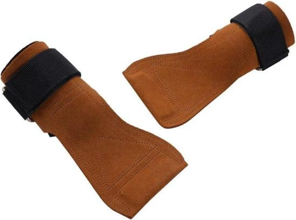 Paire de sangles de tirage en cuir de buffle avec élastique de maintien