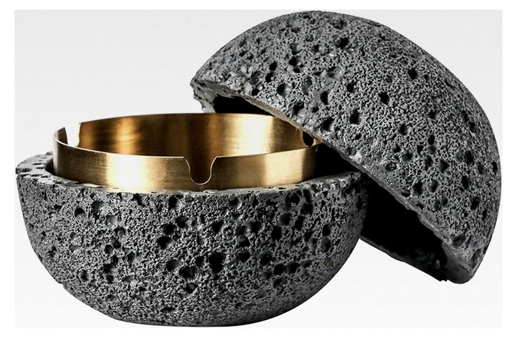 Mülleimer aus Beton mit Innenzylinder aus Metall, leicht zu reinigen (Dunkelgrau)