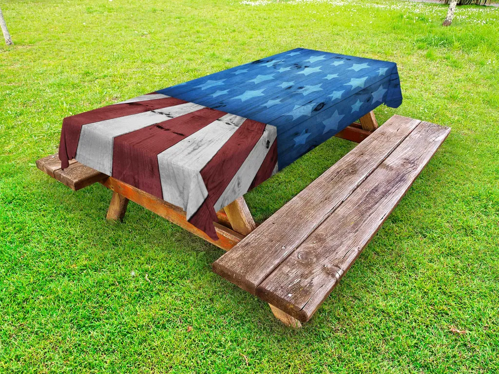 Tovaglia Esterni ABAKUHAUS Old Glory 145x305 cm Stile Rustico Legno