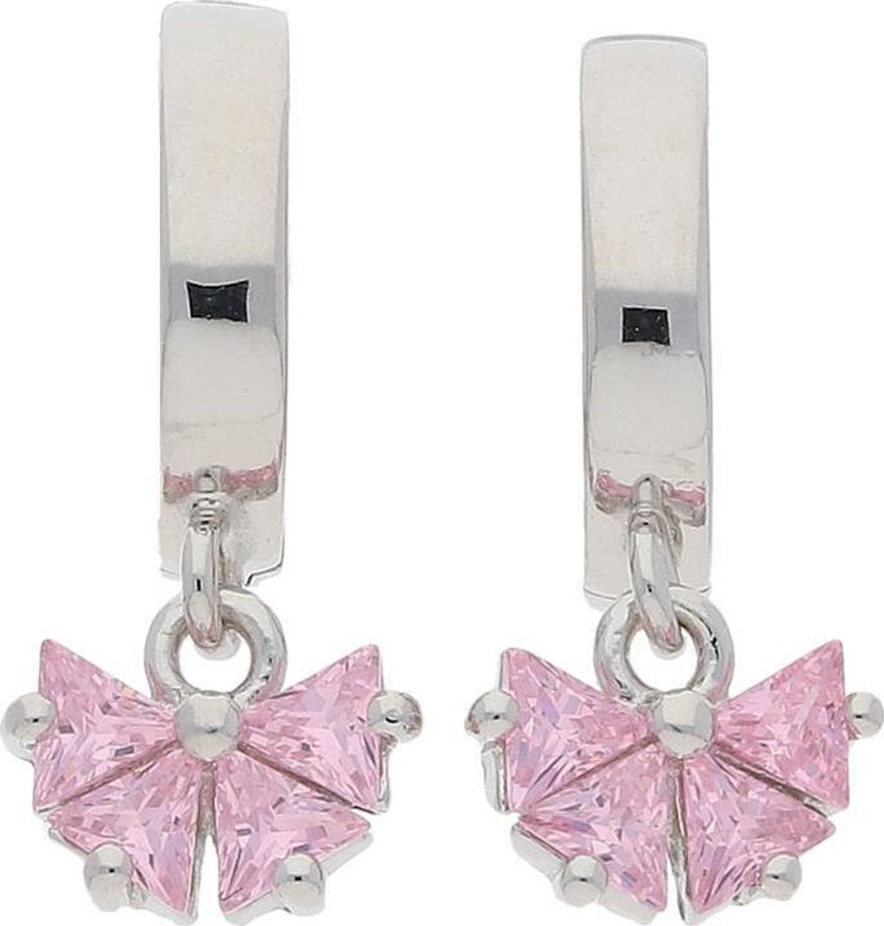 JuwelmaLux Creolen Schleife 925 Silber rosa Zirkonia JL10-06-2482