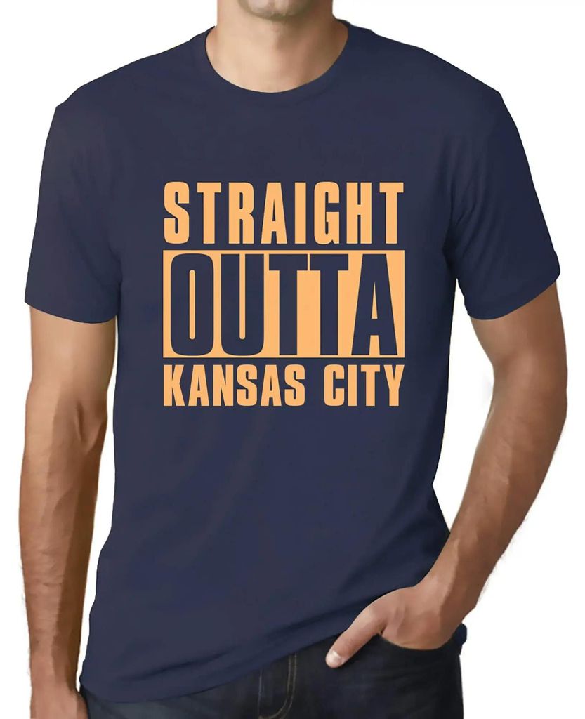 Herren Grafik T-Shirt Direkt aus Kansas City – Straight Outta Kansas City – Öko-Verantwortlich Vintage Jahrgang Kurzarm Lustige Druck Geburtstag