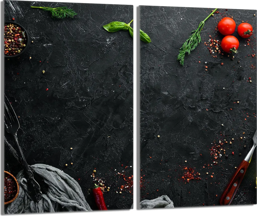Copripiano Cottura Vetro 30x52 cm Ardesia - Protezione Universale 2 pz