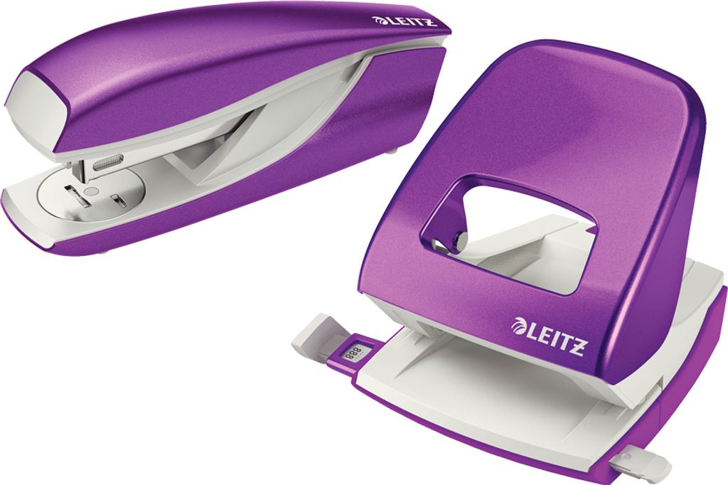 LEITZ Heftgerät- & Locher-Set Nexxt WOW violett-metallic
