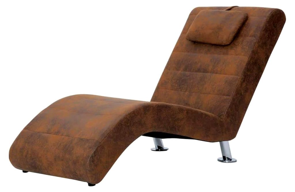 Relaxliege mit Kissen und Chaiselongue 144 x 59 x 79 cm (B x T x H) mit verzinkten Stahlbeinen