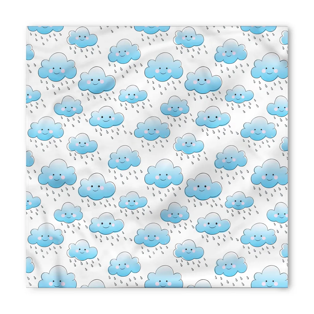 Bandana per Cani ABAKUHAUS 40x40 Smile Cloud Celeste e Viola - 3