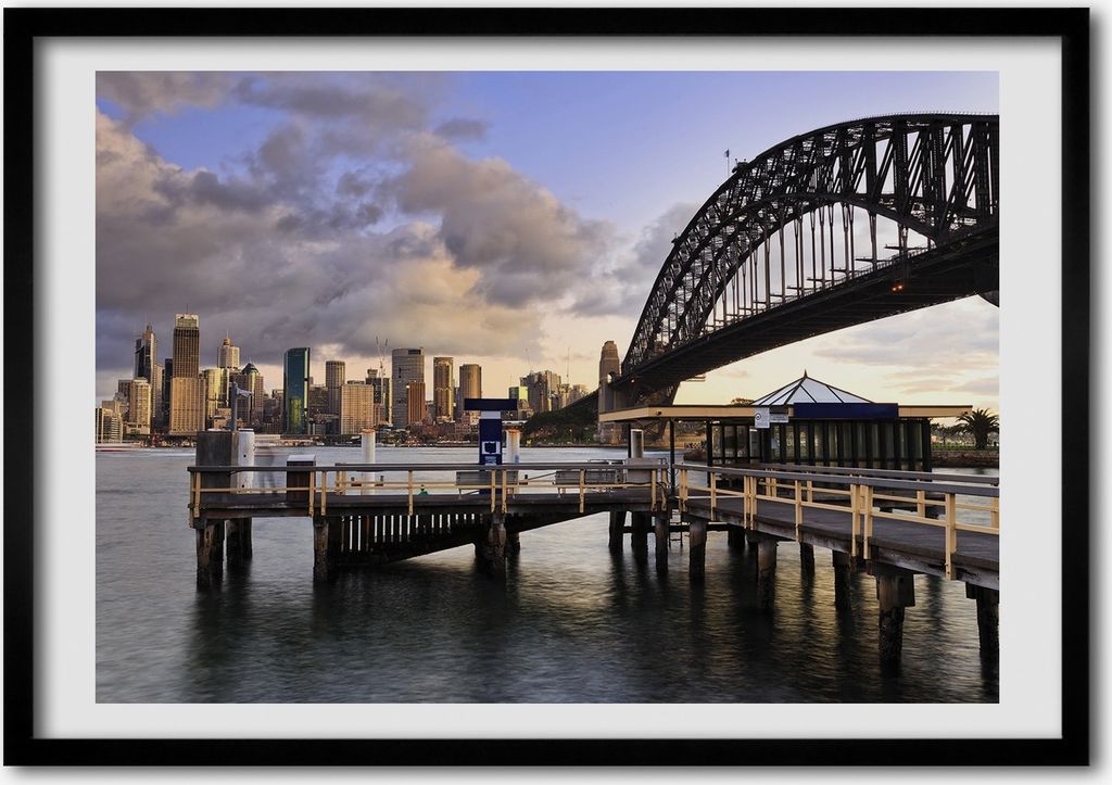 Bild - Bilder - Bilderrahmen - 70 cm x 50 cm - MDF-Rahmen, Wandkunst Bridge in Sydney