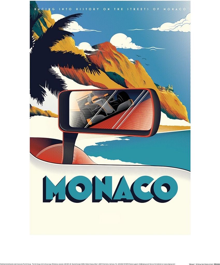 Zoom - Poster "Monaco", Formel 1 PM5282 (40 cm x 30 cm) (Blau/Rot/Weiß)