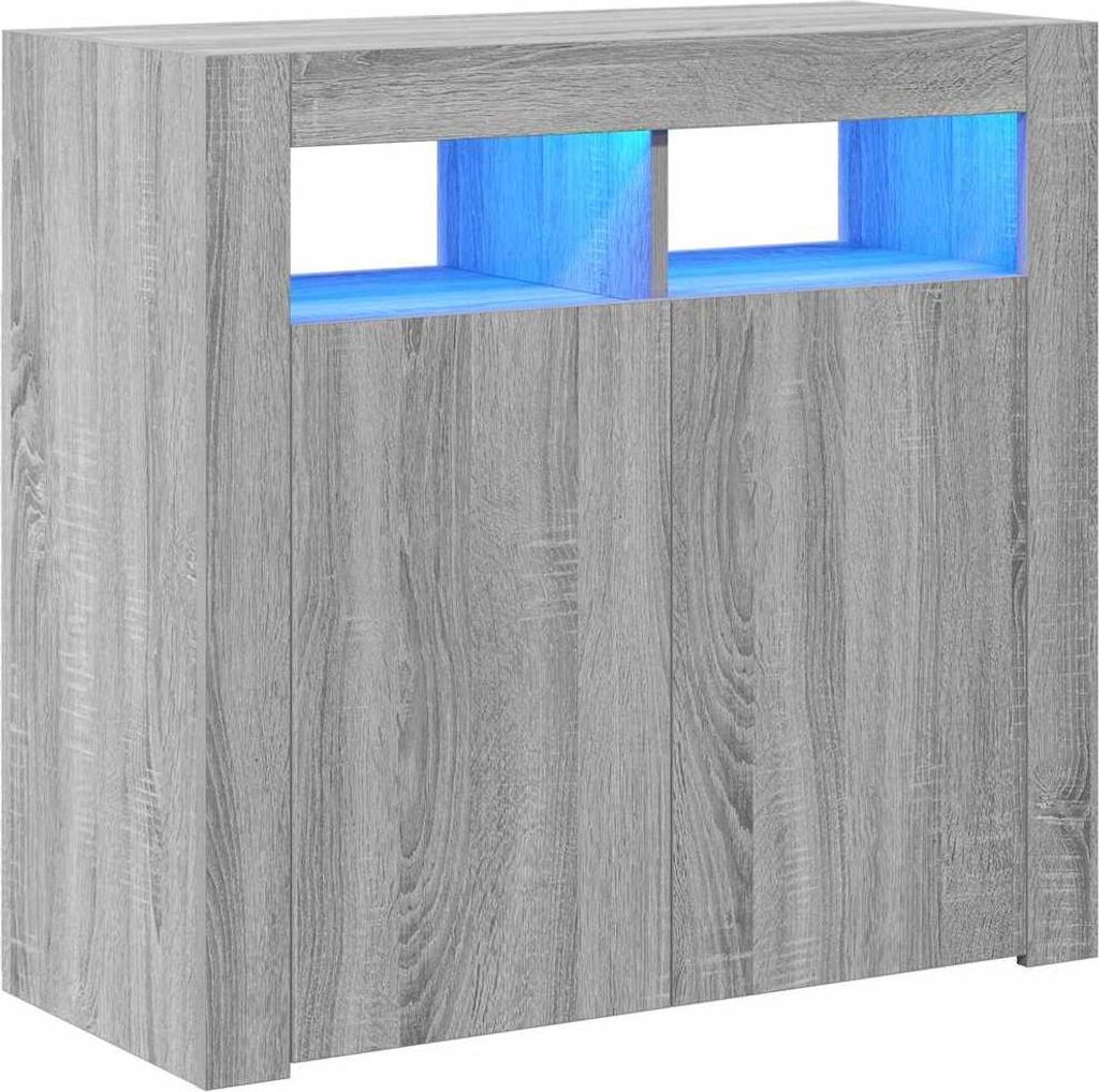 vidaXL Kredens z oświetleniem LED Szary Sonoma 80x35x75 cm Zdjęcie produktu 