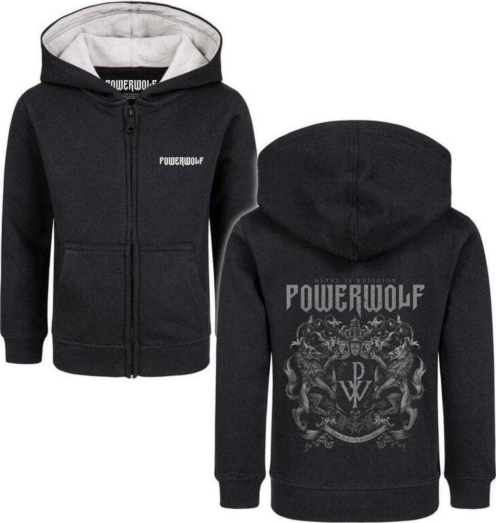 Powerwolf Kinder-Kapuzenjacke Unisex Metal-Kids - Crest schwarz 128