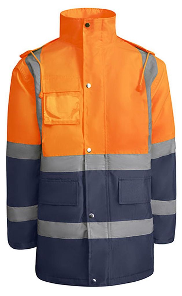 Roly Workwear HV9320 | Jacket Merak Arbeitsjacke - Farbe: Navy Blue 55/Fluor Orange 223 - Größe: XXL