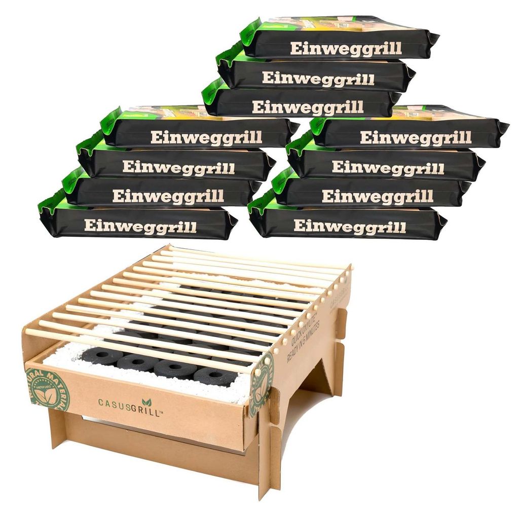 12x CasusGrill gril jetable, biodégradable, mini-gril : Image du produit 