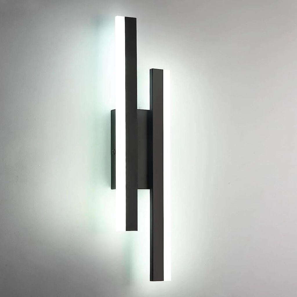 LED Wandleuchte - 16 W Weißlicht - Wandmontage - Nicht dimmbar - 220 V AC - Acryl & Eisen, LED inklusive - Schwarz