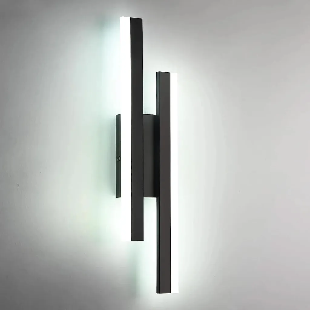 Applique LED lumière blanche 16W avec diffuseur acrylique et châssis noir