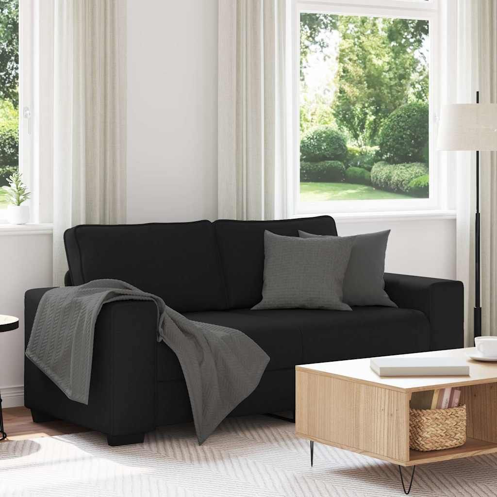 2-Sitzer-Sofa Schwarz 140 cm Stoff, Schlafsofas DesignMöbel