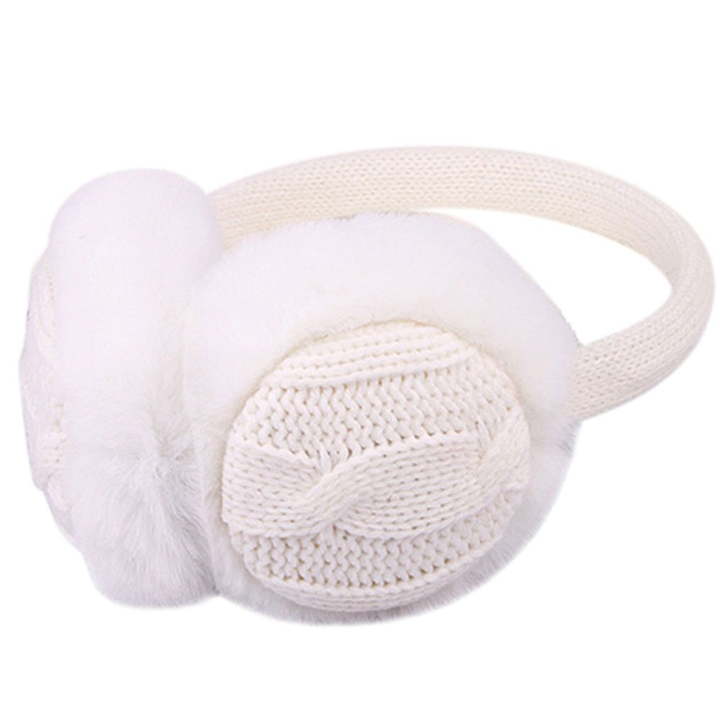 Frauen Mädchen Winter Warm Kint Ohrenschützer Ohrenwärmer Ohrenschützer Earlap Wärmer Stirnband-Weiß