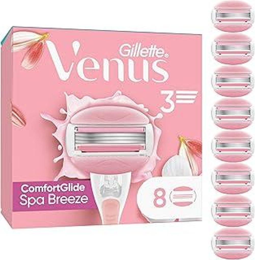 Gillette Venus ComfortGlide Spa Breeze Damenrasierklingen, 8 Ersatzklingen für Damenrasierer