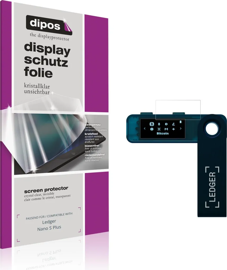 4x Pellicola Protettiva per Ledger Nano S Plus Protezione Schermo Claro Display dipos