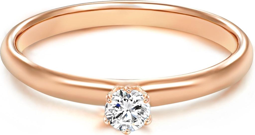 Ring Sterling Silber roségold Zirkonia weiß 60