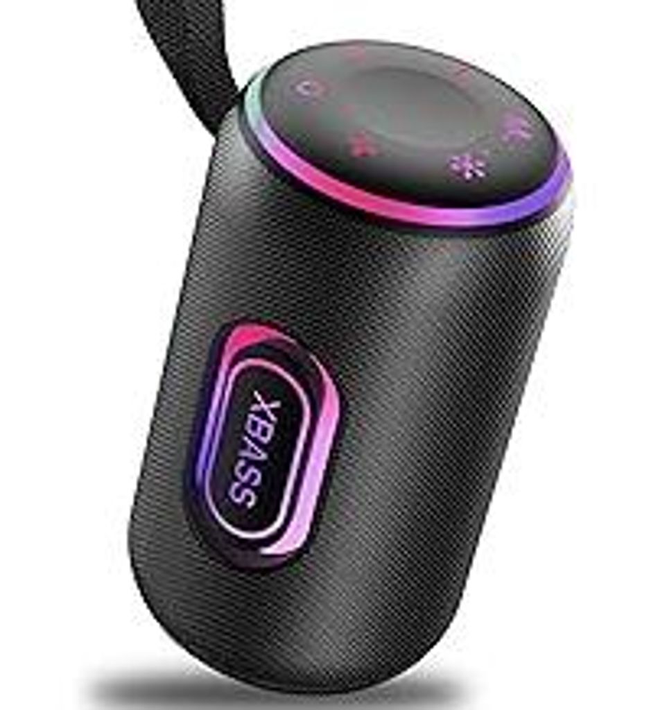 Bluetooth Lautsprecher mit Licht, 30W Musikbox Tragbarer Bluetooth Box mit IPX7 wasserdicht, Dualen Bass-Treibern, 30 Sth Akku, RGB Lichter, TWS Ko...