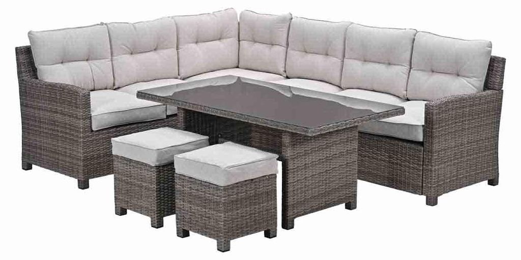Garden Impressions Blue bird Lounge-Dining Set - 5-teilig - links - organisch grau - desert sand