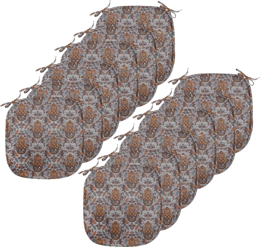 ABAKUHAUS Evil Eye Polster für Esszimmerstühle, Boho, Dekoratives wasserfestes Kissen mit Riemen für Küchensitze, 40 cm x 40 cm-12er Pack, Slat...