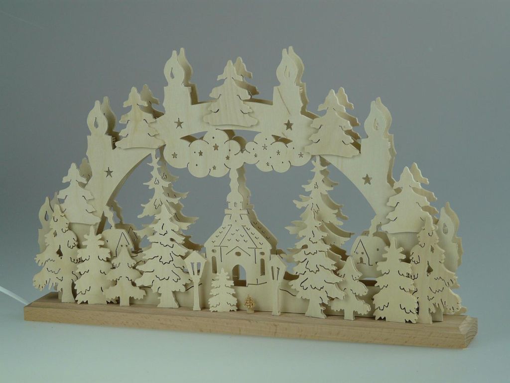 Original Erzgebirgischer Marken Schwibbogen Lichterbogen 50 x 31 cm S50-B_46