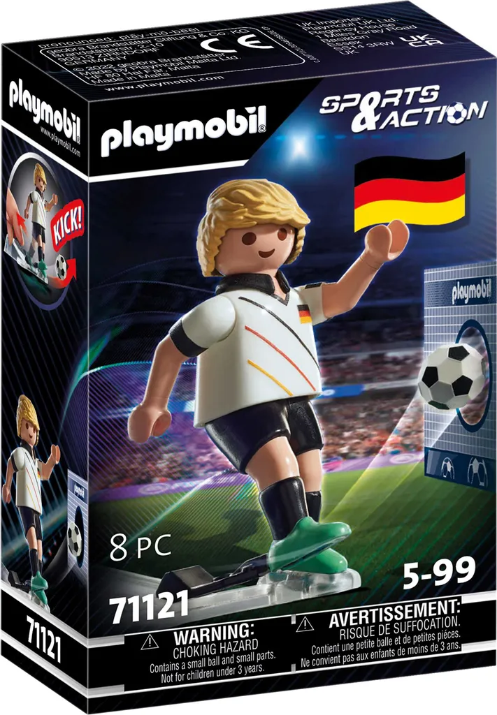 Figurine de footballeur allemand PLAYMOBIL 71121 avec fonction de tir