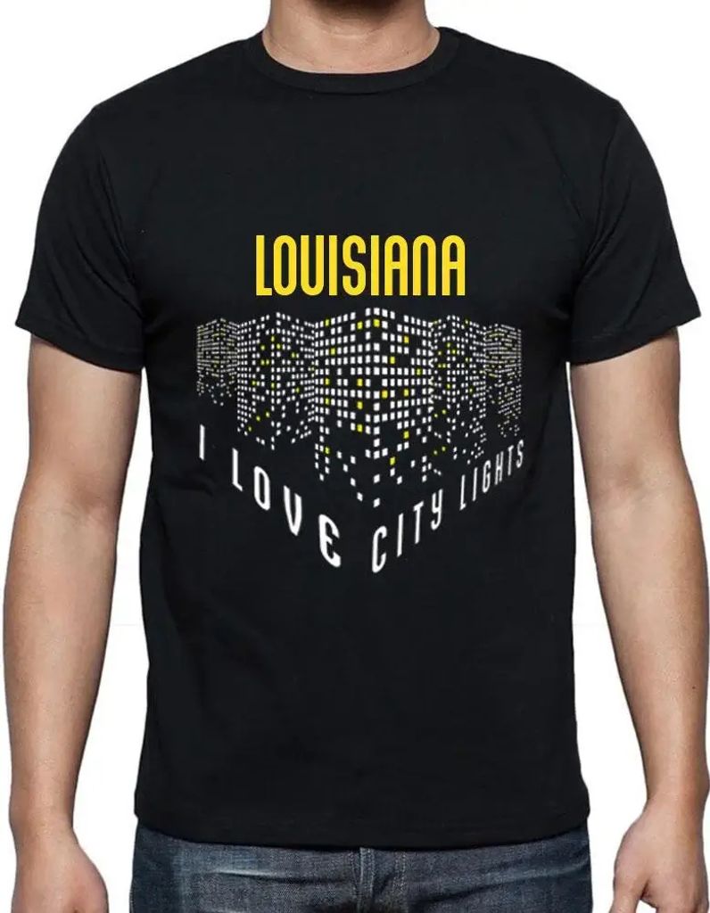 Herren Grafik T-Shirt Ich liebe Lichter aus Louisiana – I Love Louisiana Lights – Öko-Verantwortlich Vintage Jahrgang Kurzarm Lustige Druck Ge...
