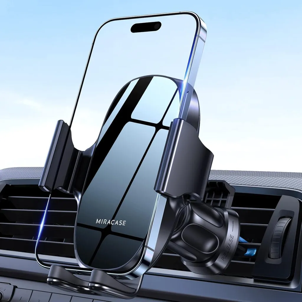 Miracase Support de Téléphone Voiture pour iPhone Samsung et Xiaomi Noir