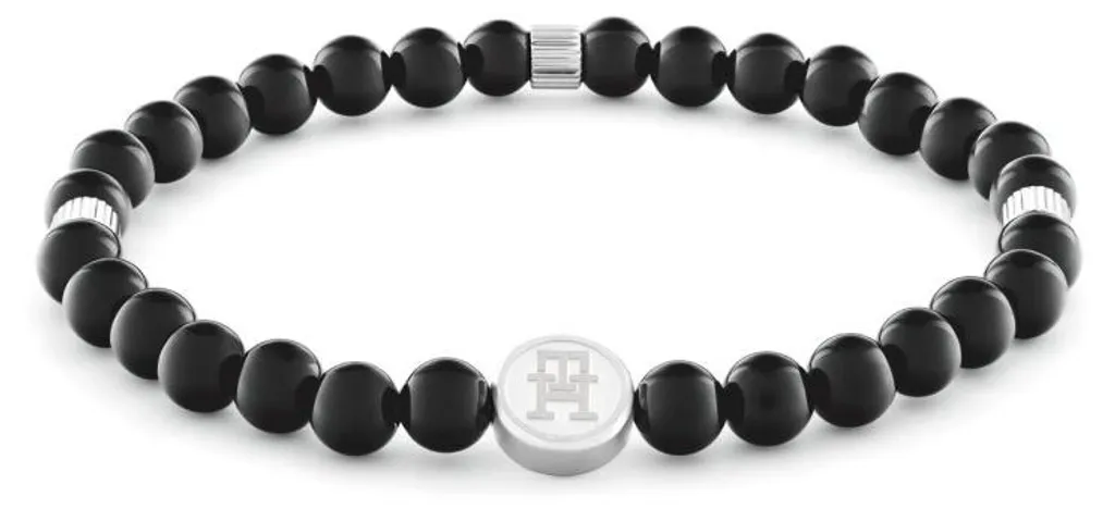 Bracelet Tommy Hilfiger 2790609 acier inoxydable et pierre Onyx noire