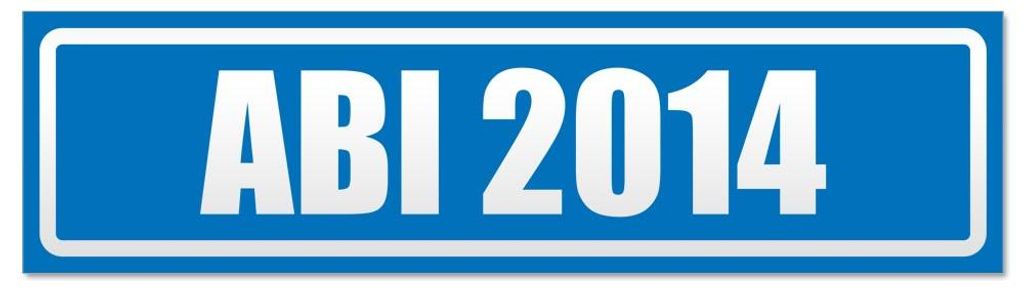 Kiwistar - Autoaufkleber - Blau - 20 x 5,3 cm - Abi Motiv 2014 invertiert - Hinweis Aufkleber Sticker für Auto, Kfz, Fahrrad, PKW, LKW