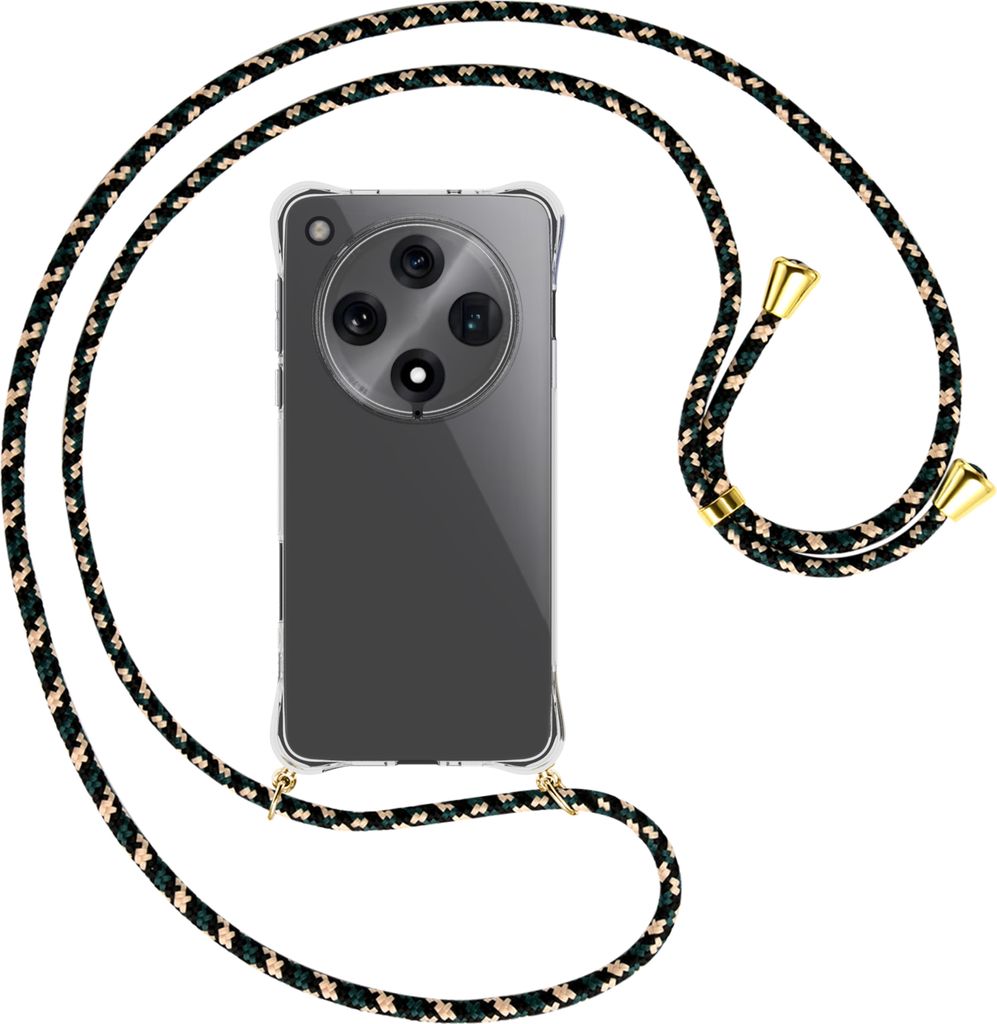 Handykette Backcover-Schutzhülle mit Band (Metall goldfarben) für Oppo Find X8 Pro 5G - camouflage