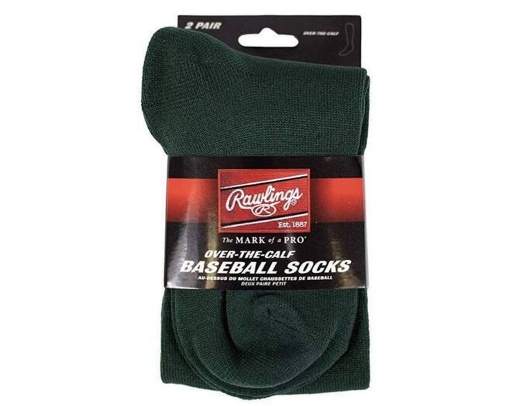 Rawlings Baseball Socks (2 Pair) L Forest Baseball/Softball Artikel