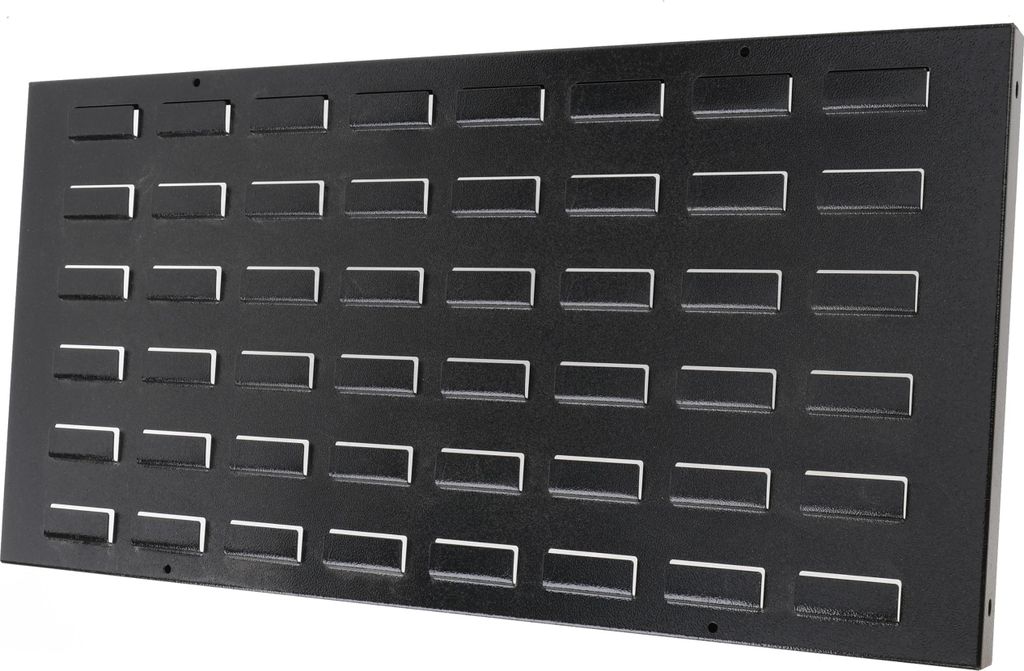botle Werkzeugwand 60x30 cm: Einzelnes Metall-Lochwandpaneel, horizontal perforiert, schwarz pulverbeschichtet, robuste Wandplatte für Werkstatt...