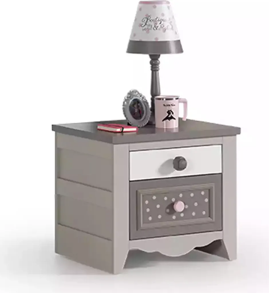 Table de chevet pour enfants Barun en bois gris - Mobilier de chambre