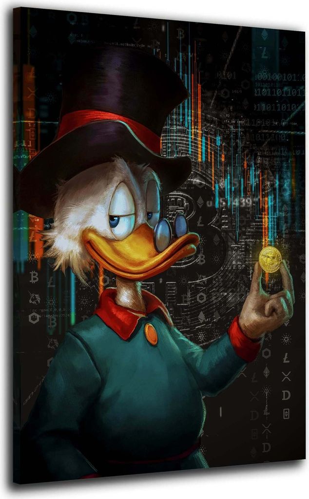 Rich Duck Pop Art Edition Wandbild Leinwandbild Deko XL Kunst: 80x120x2cm